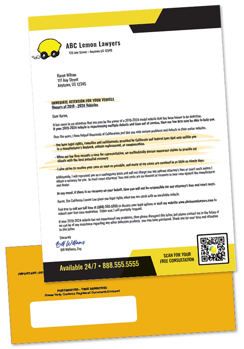 Lemon Lawyer Direct Mail