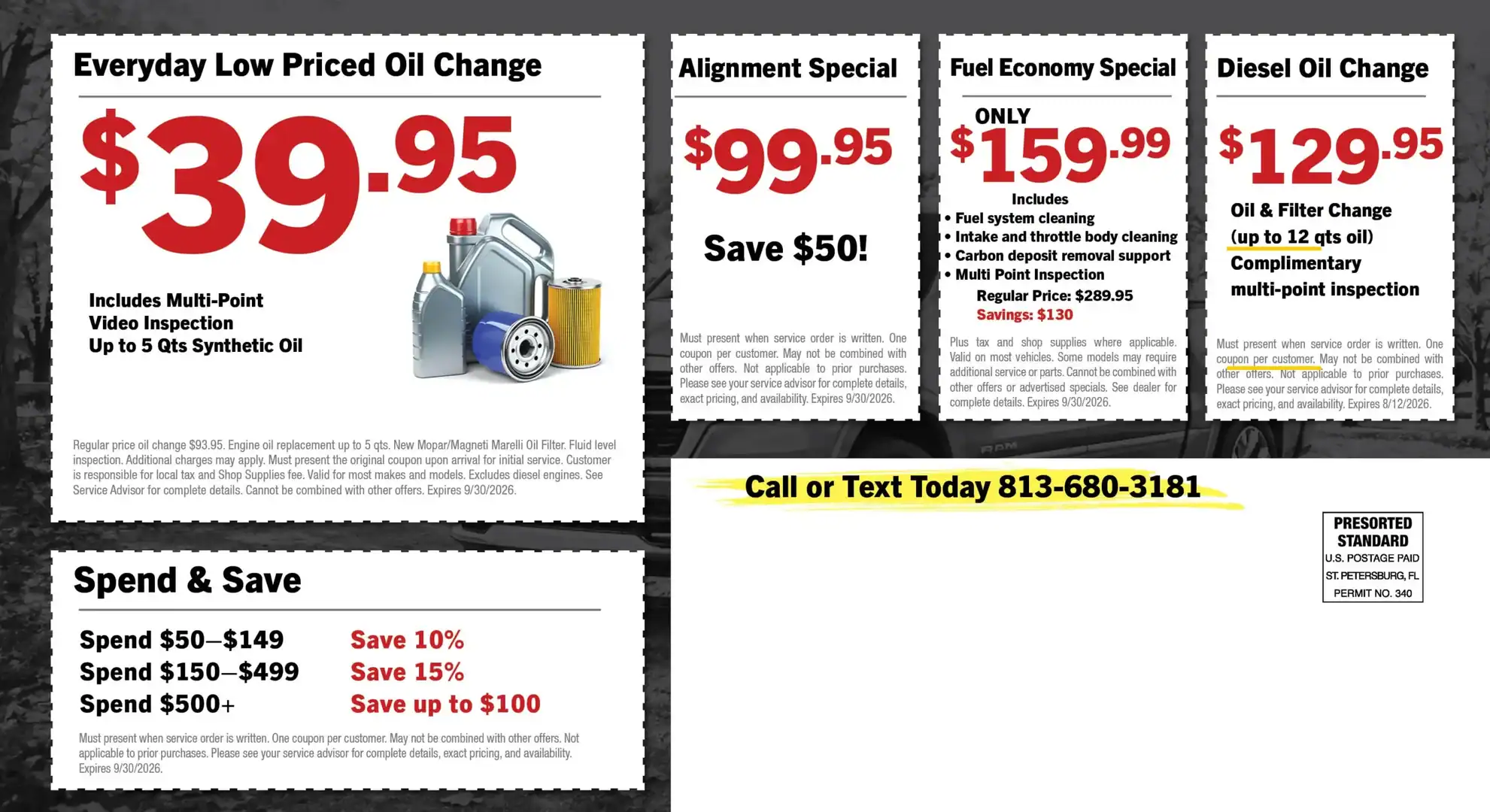 Automotive service direct mail campaign example